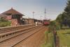 Vorletzter Personenzug aus Richtung Elmshorn mit Halt im Horster Bahnhof, 30.05.1987