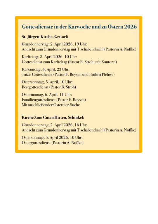 Andacht zum Gr&uuml;ndonnerstag mit Tischabendmahl, Pastrin Noffke