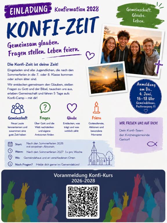 Anmeldung zum Konfirmanden-Unterricht